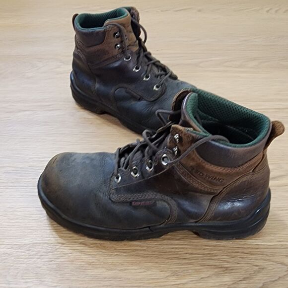 Red Wing Shoes Mens 9 D Steel Toe Brown Leather Lace Up Work Boot